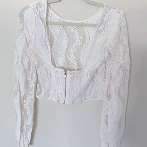 Laced see-through top